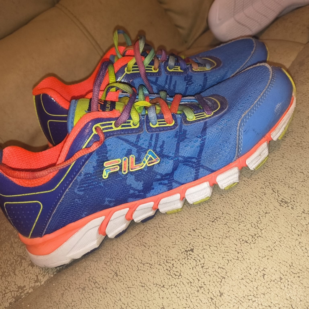 Fila Vibrant Blue and Neon Sneakers